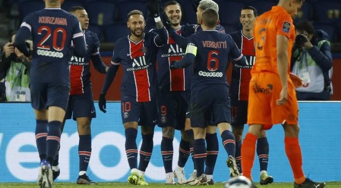 Sepak Bola: Neymar tepat sasaran pada penampilan ke-100 saat PSG meraih kemenangan keempat berturut-turut